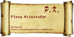 Pleva Krisztofer névjegykártya